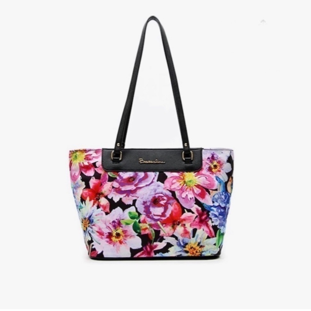 BRACCIALINI NWT & Dust Bag Floral Alessandra Pink Large Tote Bag